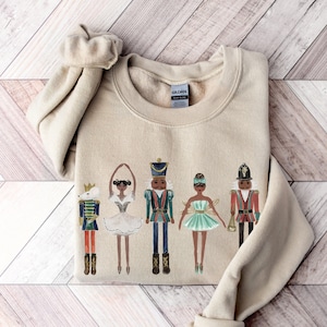 Black Nutcracker Ballet Sweatshirt | Kids African American Christmas Shirt | Black Ballerina Holiday Gift | Nut Cracker Gifts for dancers