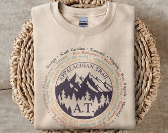 Appalachian Trail Sweatshirt | AT Hiker Shirt | Thru Hiker Finisher Gift Crewneck | John Muir Hiking Tshirt | Christmas Personalized Gifts