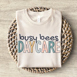 Custom Daycare TShirt | Personalized In Home Day Care Logo Shirt | Childcare Name Gift Tee | Babysitter Nanny Christmas Gifts Sweatshirt