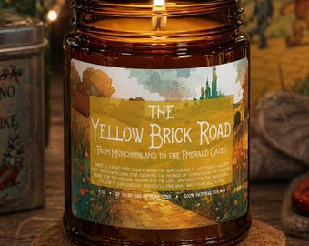 The Yellow Brick Road Candle | Wizard of Oz Book Gift | Literary Classic Book Lovers Decor | Wicked Witch of the West, Glinda, Emerald City