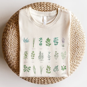 Herb Shirt | Herbs with Labels TShirt | Cute Gardening Plant Lover Graphic Tee | Botany Herbalist Nature T-shirt