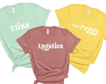Schuyler Sisters Costume Shirts Angelica Eliza and Peggy Family