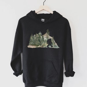 Bigfoot Hoodie | Bigfoot Camping Gift Sweatshirt | Big Foot Hiking Adventure Shirt | Supernatural TShirt Gifts | Mens Womens Mountain