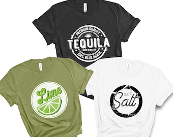 Tequila, Lime, Salt Group Costume Shirt | Matching Halloween Shirts for friends, families | Coordinating Group TShirt | Groups of Three