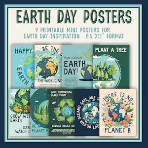 Bulletin Board zum Tag der Erde | Niedliches Earth Day Poster Set für Klassenzimmer und Schulen | Save the Planet Green Spring Motivations Nachrichten Dekor