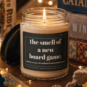 New Board Game Smell Candle | Funny Board Game Gift | Game Night Present | Scented Candle 9oz | Gift for Boardgamer | Gamer Candle Gifts