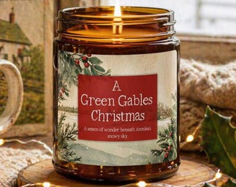Anne of Green Gables Christmas Candle | A Green Gables Christmas Cozy Bookish Gifts | Holiday Themed Gifts for LM Montgomery Avonlea Books