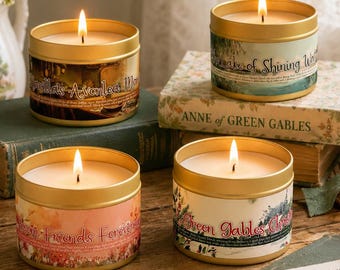 Anne of Green Gables Inspired Candle Collection Set | Bookish Gift Set for Classic Literature Fans | Avonlea Keepsake Book Christmas Gifts