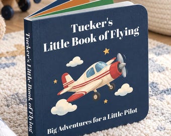 Personalized Pilot Baby Board Book | Aviation Baby Gift | Custom Gift for Pilot Dad, Grandpa or Baby | Little Pilot Airplane Birthday Gift
