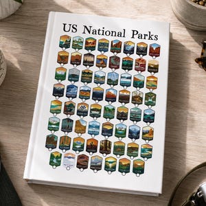 The 63 National Parks Checklist Lined Journal | US NP Parks Souvenir Spiral Notebook Gift | United States Road Trip | Travel Christmas Gifts