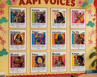 Asian American and Pacific Islander Heritage Month Bulletin Board Set | AAPI Posters | AANHPI History Month, History Teacher Classroom Decor