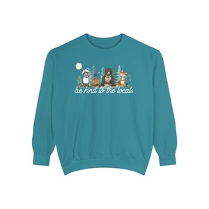 Comfort Colors® Wildlife Sweatshirt | Respect Local Wildlife Crewneck | Be Kind National Parks Gift | Camping Outdoors Environmental Gifts Topaz Blue