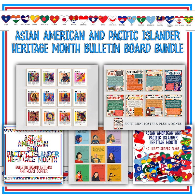 Asian American and Pacific Islander Heritage Month Bulletin Board Decor ...