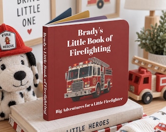 Personalized Firefighter Baby Board Book | Custom Little Firefighter Book  | Firefighter Dad Grandpa Gift | First Birthday Christmas Gifts