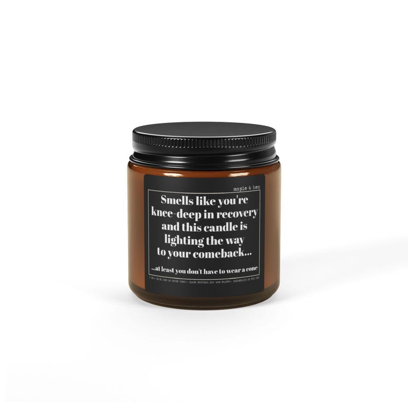 Knee Surgery Recovery Candle | Funny Gift for after Knee Surgery | Knee Replacement, ACL/MCL Surgery | Post-Surgery Encouragement | Get Well 4oz