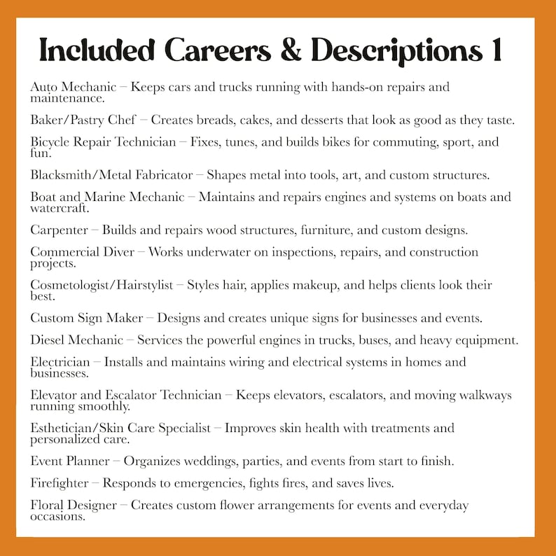 Trade School Careers Bulletin Board Poster Set | 32 No-degree Future ...