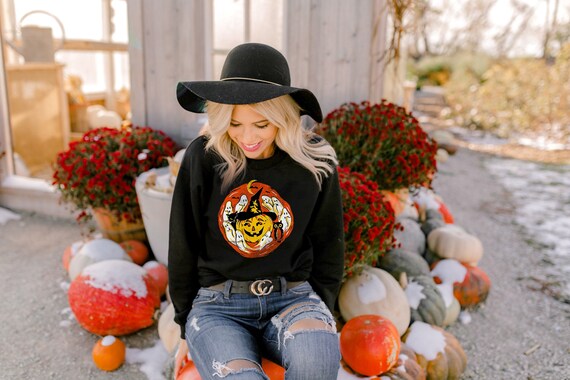 Vintage Halloween Sweatshirt Pumpkin 