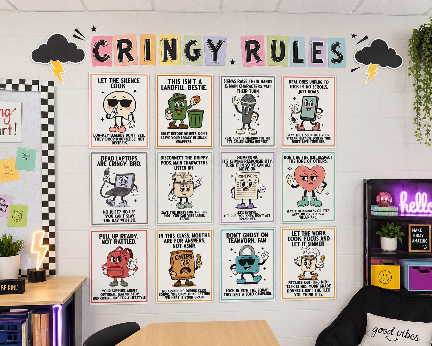 Cringe Classroom Posters - Etsy