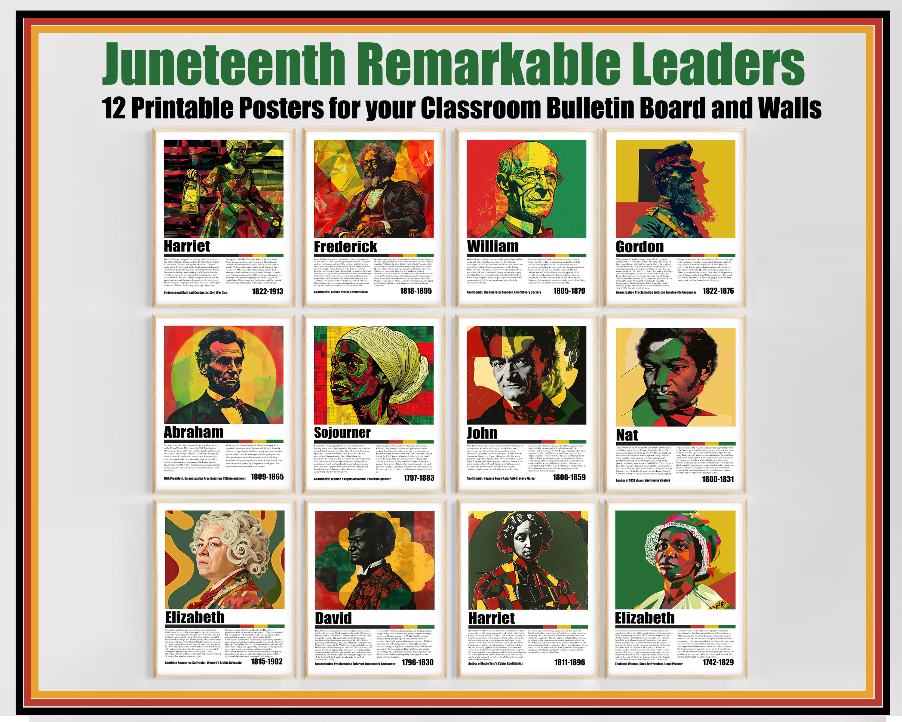 Civil Rights Activists Bulletin Board Set | Black History Month Posters ...