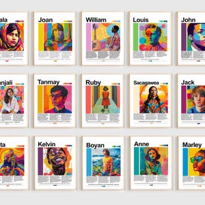 Bacheca Bambini che hanno cambiato il mondo / Poster per l'inclusione dei leader dei bambini / Set di bacheche per le classi per i giovani che motivano