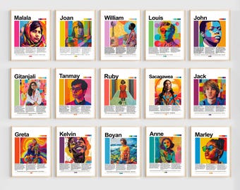 Kids who Changed the World Bulletin Board | Kid Leaders Inclusion Posters | Young People who Motivate Bulletin Board Set for Classrooms