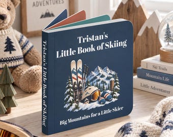 Personalized Skiing Baby Board Book | Custom Little Skier Book | Ski Baby Gift | Skier Mom Dad Gift | First Birthday or Christmas Gifts