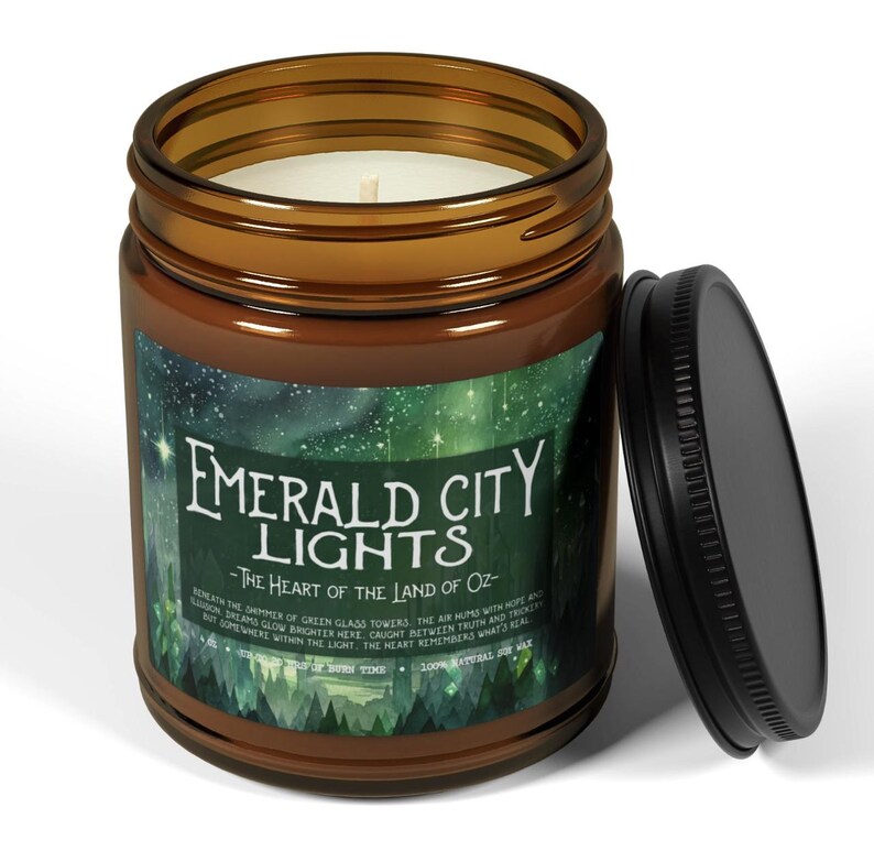 Emerald City Lights Candle Wizard of Oz Book Gift Literary