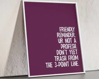 Funny Classroom Poster | High School Middle School Teacher Yeet Trash Slang Bulletin Board Poster | ELA Math Lit Science | Back to School