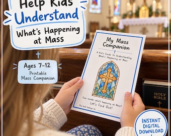 Catholic Mass for Kids Printable | My Mass Companion Booklet | Order of the Mass Guide | First Communion Religious Education Activity Guide