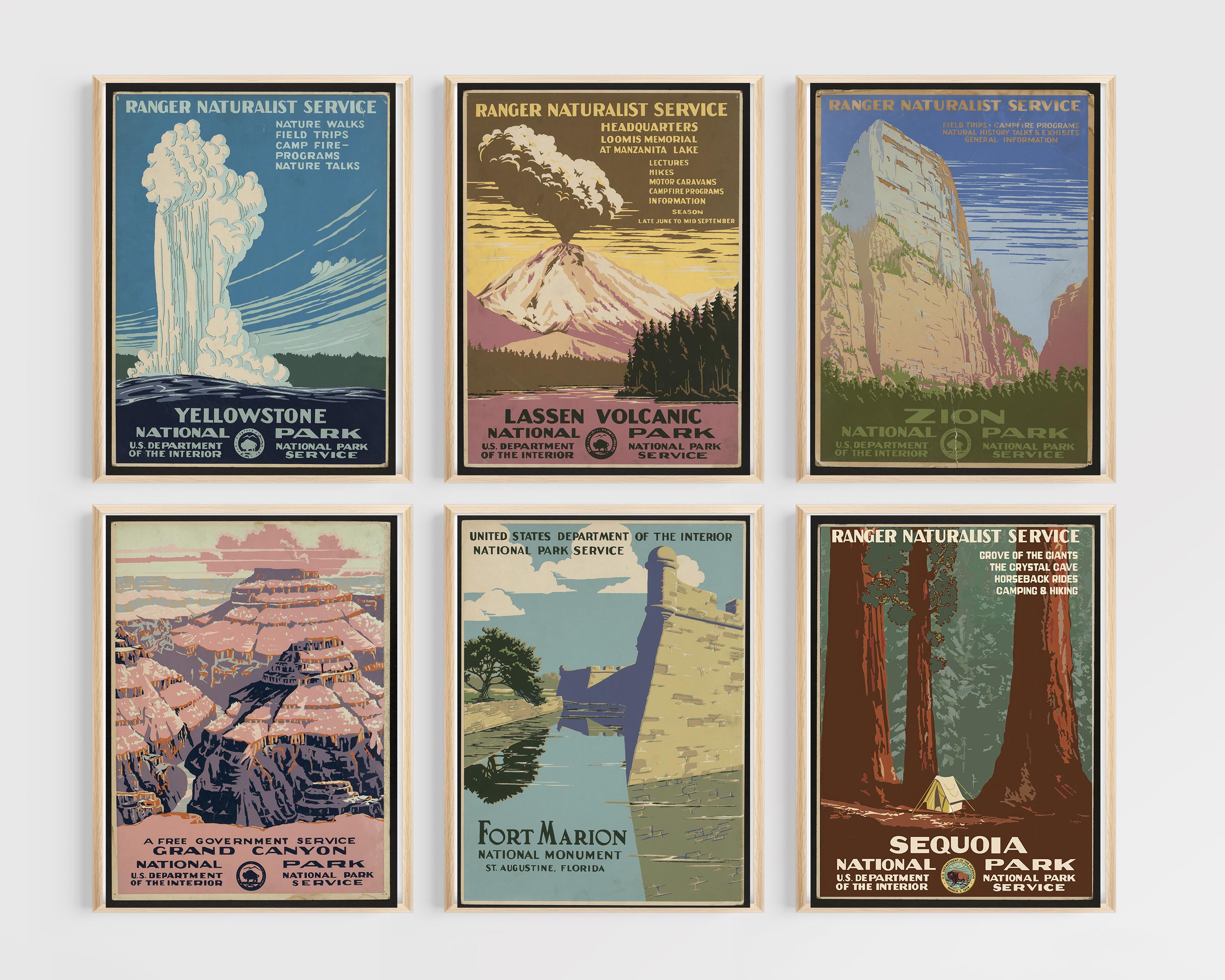 National Park Public Domain Digital Prints | Restored Vintage