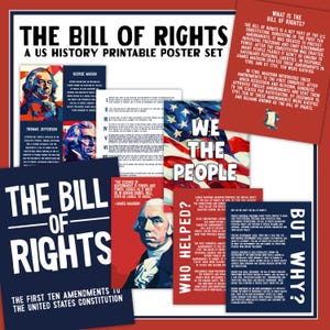 The Bill of Rights Bulletin Board Set | US Constitution Government Posters, Amendment Poster Set, High School Social Studies History Teacher