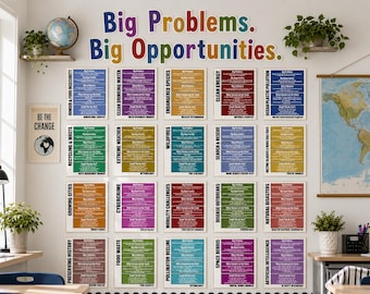 Career Exploration Posters | Big Problems Big Opportunities Bulletin Board | STEM Careers Classroom Decor | College Career Readiness Posters