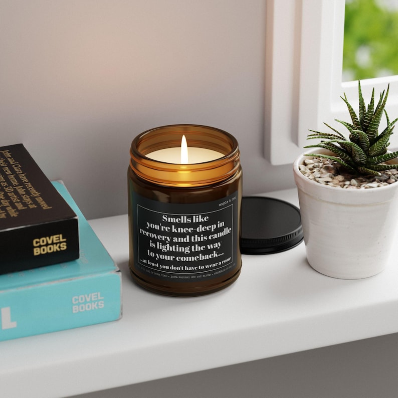 Knee Surgery Recovery Candle | Funny Gift for after Knee Surgery | Knee Replacement, ACL/MCL Surgery | Post-Surgery Encouragement | Get Well afbeelding 11