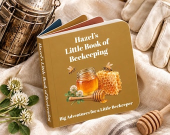 Personalized Beekeeping Baby Board Book | Custom Little Beekeeper Book | Beekeeper Baby Gift | Beekeeping Dad Grandpa Gift | First Birthday