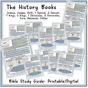 Bible Study Guide | Old Testament History Books Digital Guide | Printable Bible Notes, Kings, Samuel, The Judges | Promise Land Summary