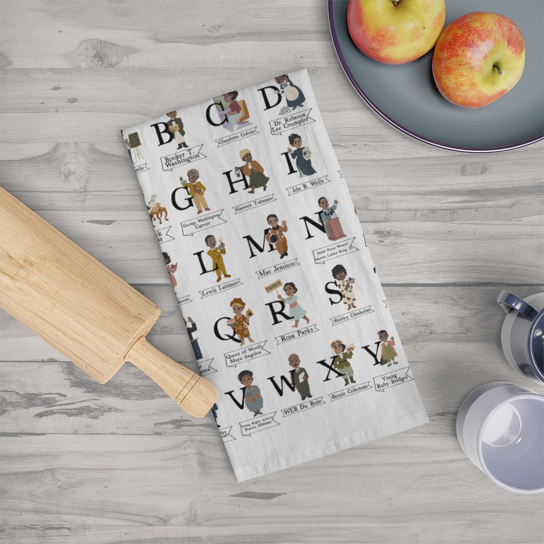 Black History Tea Towel Abcs of Black American History Month Etsy