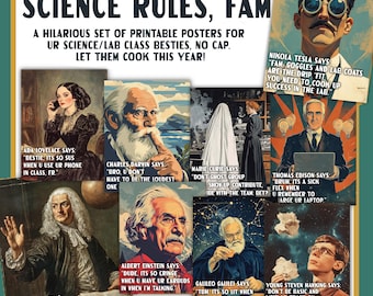 Funny Science Class Rules Posters | High School Middle School Teacher Slang Bulletin Board Poster | Biology Chem Earth Science Lab Rules