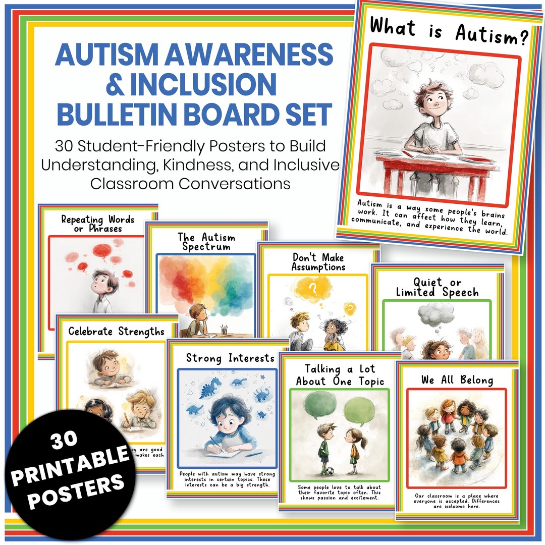 Autism Awareness Month Bulletin Board | Neurodiversity Posters ...