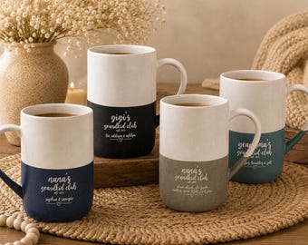 Personalized Grandma Mug | Grandkids Names Engraved Coffee Mug | Mother's Day Gift for Grandma | Nana Mimi Gigi Gift | Grandkid Club Gifts