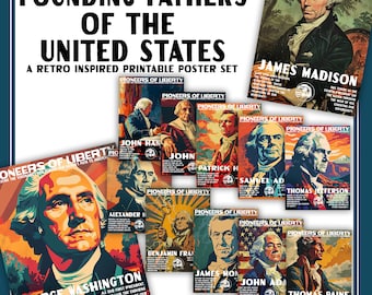 Founding Fathers Bulletin Board Set | US Government Posters | Constitution President Poster Set | High School Social Studies History Teacher