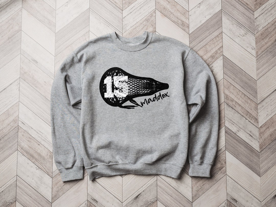 Lacrosse Name & Number Sweatshirt Baller Mom Dad Custom Numbers Season