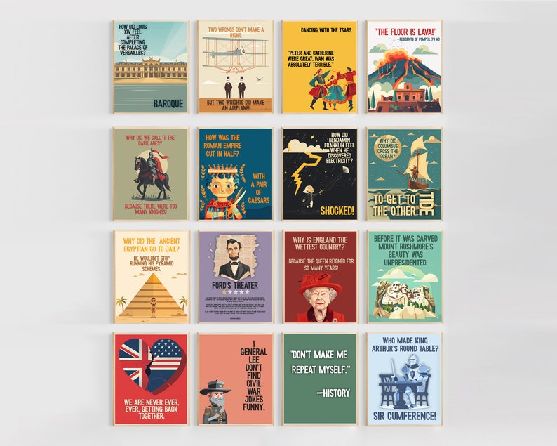 History Classroom Posters | Funny History Posters | Social Studies Classroom Decor | History Bulletin Board | Middle School High School image 3