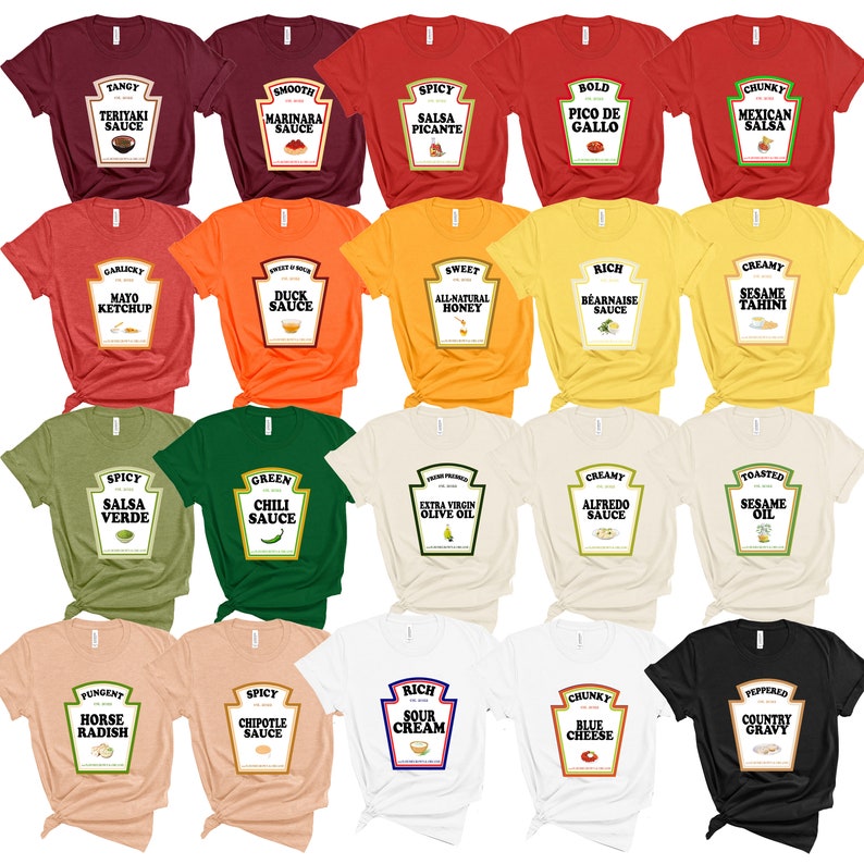Group Condiments Shirts Matching Condiment Halloween Costume Etsy