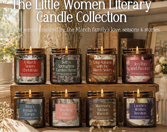 Little Women Candle Set | March Sisters Literary Candles | Classic Book Inspired Cozy Gift for Readers | Christmas Bookish Holiday Decor