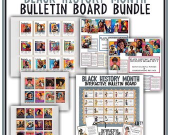 Black History Month Bulletin Board Bundle | Class Interactive Poster Sets | February Black Authors, Black Scientists | Printable Posters