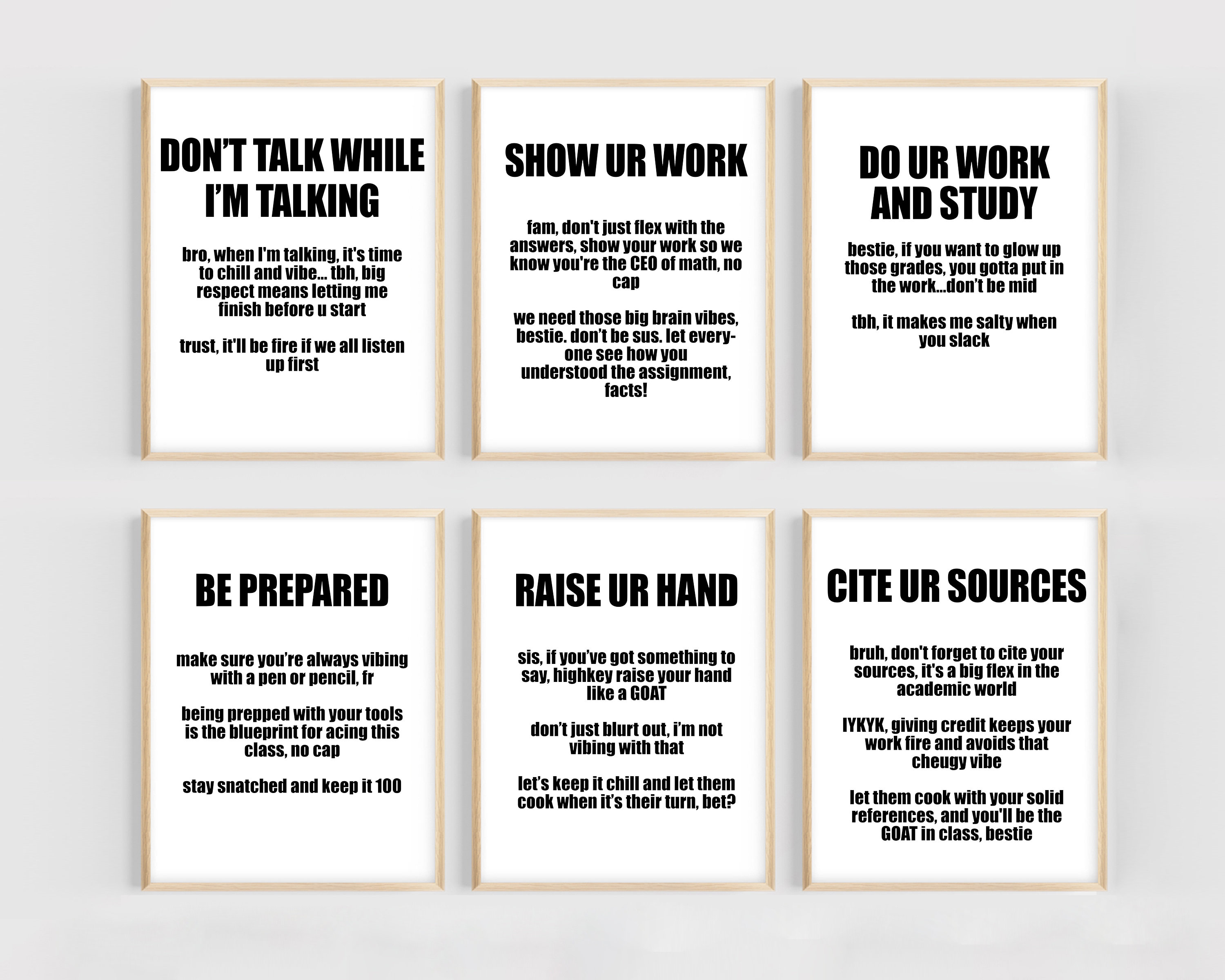 Funny Slang Classroom Posters | Drip High School Middle School Teacher  Bulletin Board Poster | ELA Math Lit Science Teach | Back to School - Etsy, image size:3000x2400