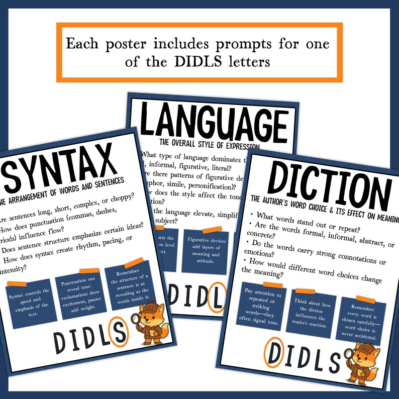 DIDLS Tone Analysis Posters | AP Lit, AP Lang Ela Bulletin Board Set ...