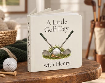 Personalized Golf Baby Board Book | Little Golfer Board Book | Golf Gift for Baby Boy | New Dad Gift | Golf Baby Shower Gift | Grandpa Gift