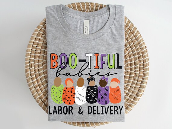 Halloween L&D Nurse Shirt | Fall Cute October Labor and Delivery RN Babies Tshirt | Fun Pumpkin Fall T-Shirt for Nurses | Gift Unit Team