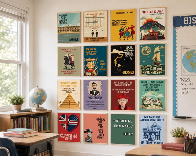 History Classroom Posters | Funny History Posters | Social Studies Classroom Decor | History Bulletin Board | Middle School High School image 4